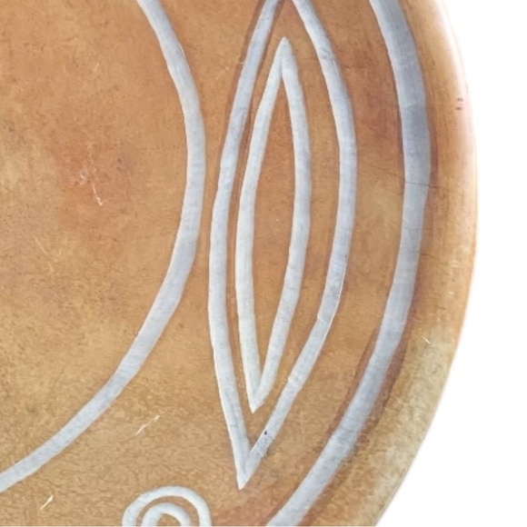 Hand-Carved Kenyan Soapstone Decorative Plate, 12” Tribal Pattern Wall Table Art - Picture 6 of 13